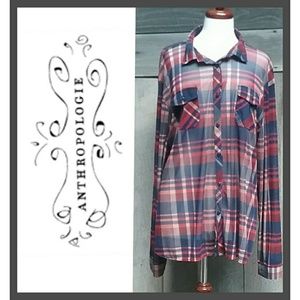 Anthropologie  Eden & Olive Sheer Plaid Shirt